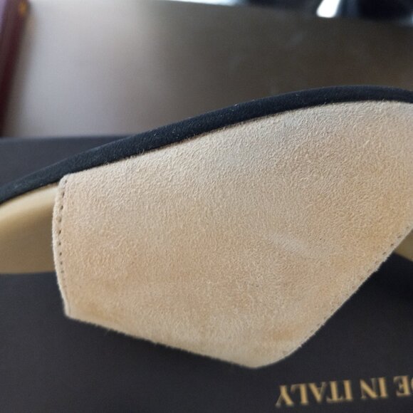 Fabianelli Beige Suede Ankle Strap Block Heel Sandals Sz 38/ 7 -7.5 ITALY - Picture 7 of 16